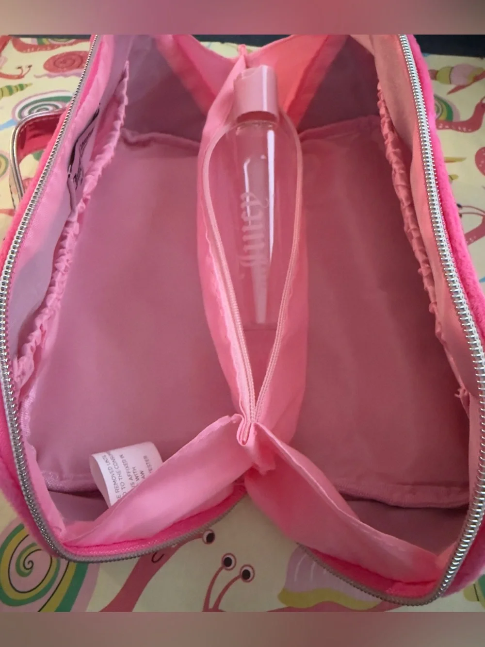 Juicy Couture Hot Pink Velour Cosmetic Bag Makeup Case NWT